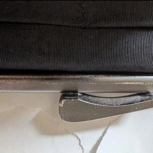 Vintage 1940s-1950s Cloth Leather Gunmetal Shoulder Bag Purse - Picture 7 of 8